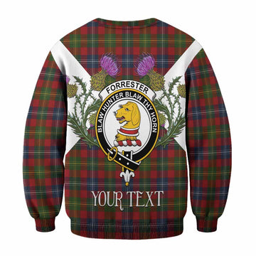 Forrester (Foster) Tartan Family Crest Sweatshirt Scottish Burns Night Thistle Floral