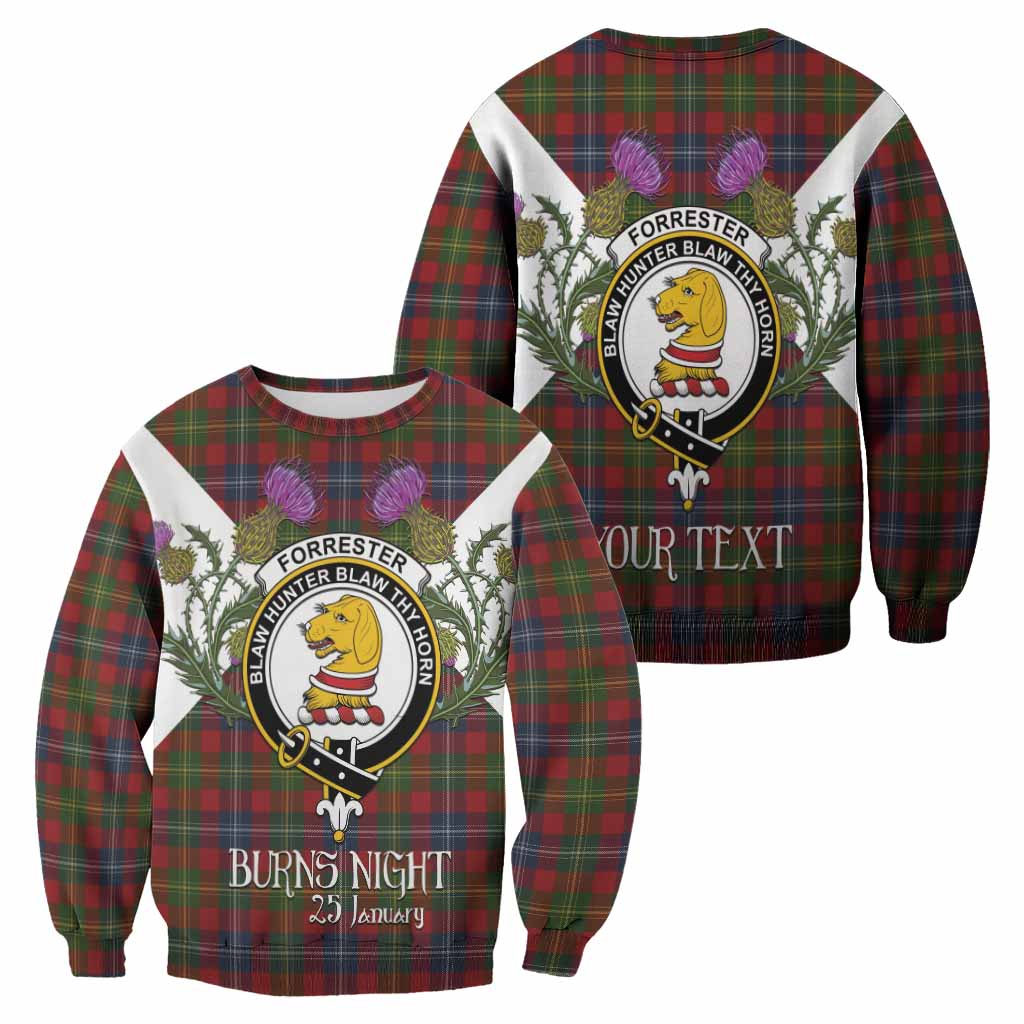 Forrester (Foster) Tartan Family Crest Sweatshirt Scottish Burns Night Thistle Floral