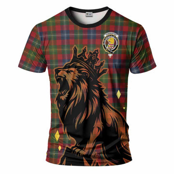 Forrester (Foster) Tartan Family Crest T-Shirt Crowned Lion Roaring