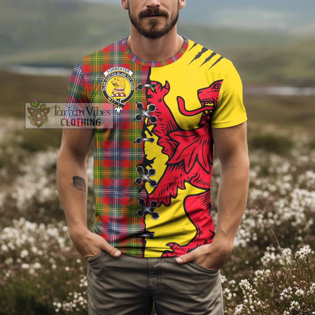 Forrester (Foster) Tartan Family Crest T-shirt Lion Rampant Honor - Tartan Vibes Clothing