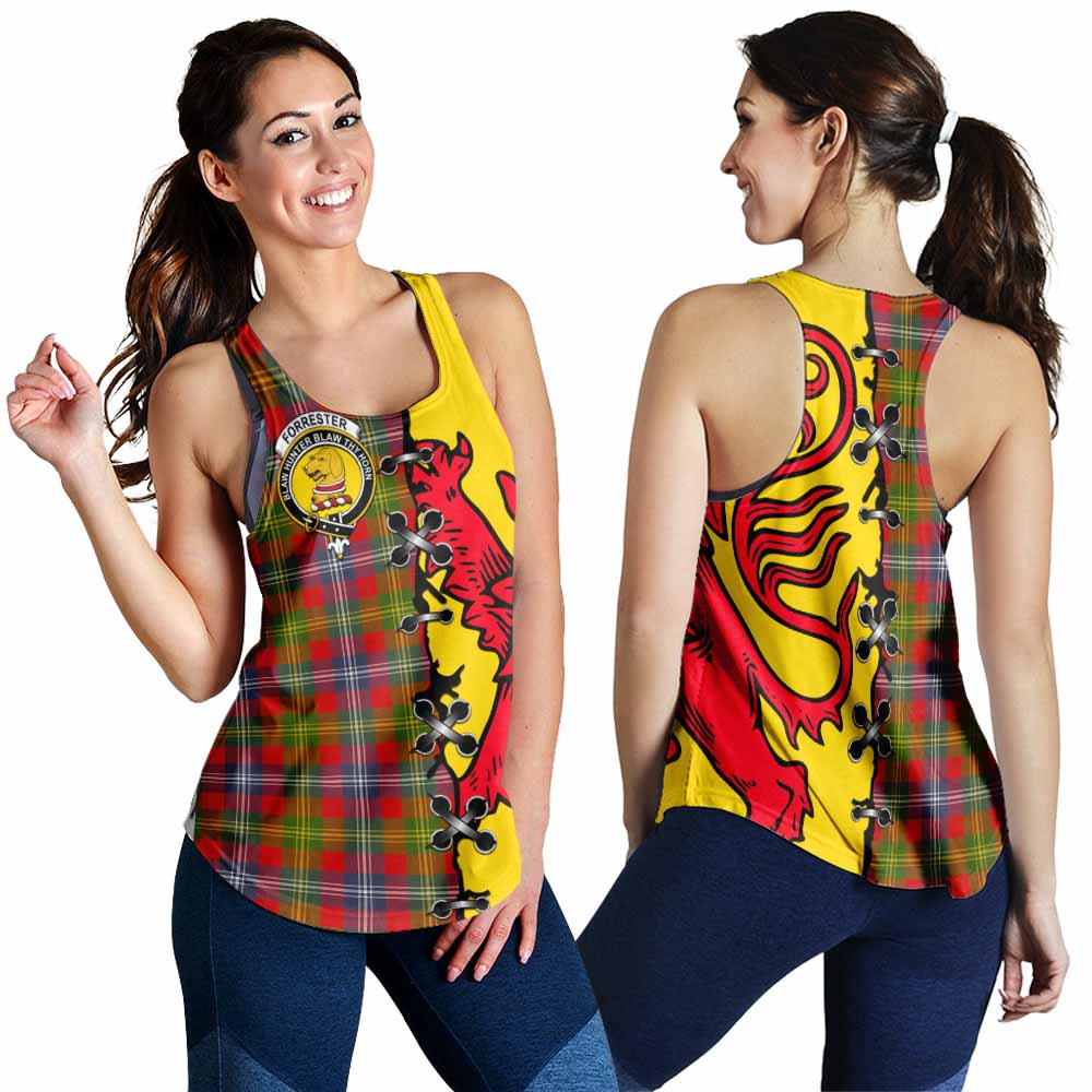 Forrester (Foster) Tartan Family Crest Women Racerback Tanks Lion Rampant Honor - Tartan Vibes Clothing