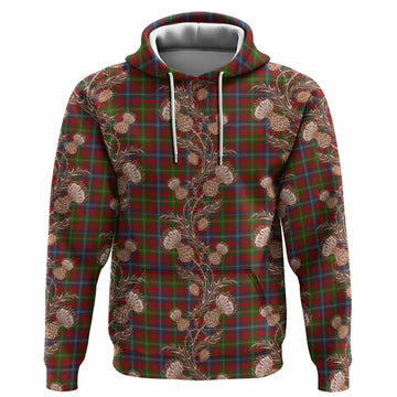 Forrester (Foster) Tartan Hoodie Seamless Scottish Thistle Flowers