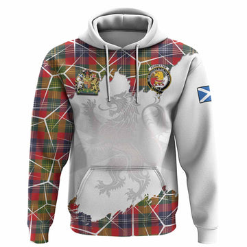 Forrester (Foster) Tartan Hoodie with Family Crest and Lion Rampant Grunge Style