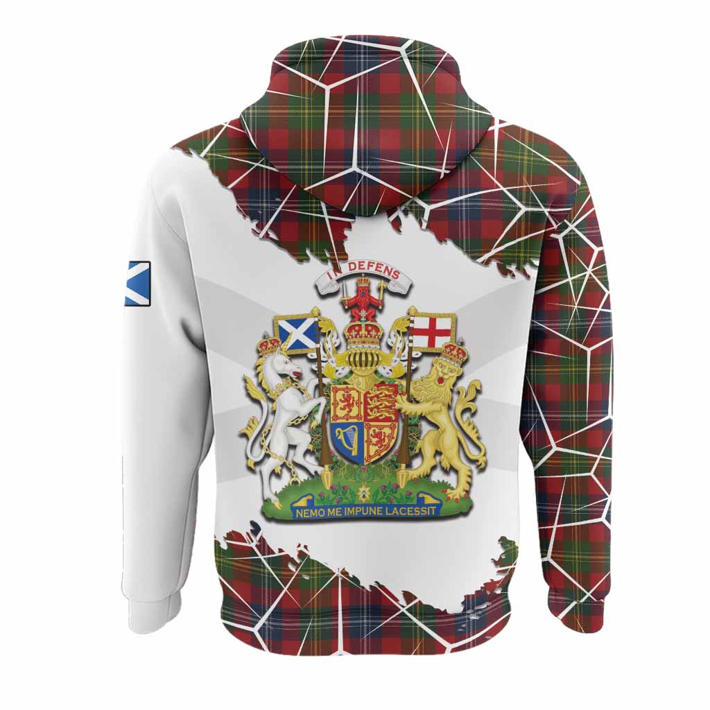 Forrester (Foster) Tartan Hoodie with Family Crest and Lion Rampant Grunge Style