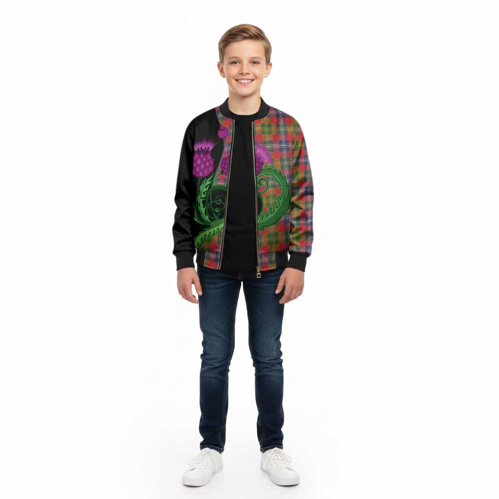 Forrester (Foster) Tartan Kid Bomber Jacket Traditional Scottish Thistle