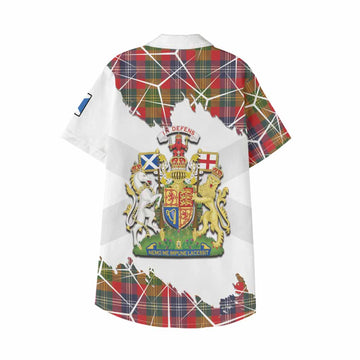 Forrester (Foster) Tartan Kid Hawaiian Shirt with Family Crest and Lion Rampant Grunge Style