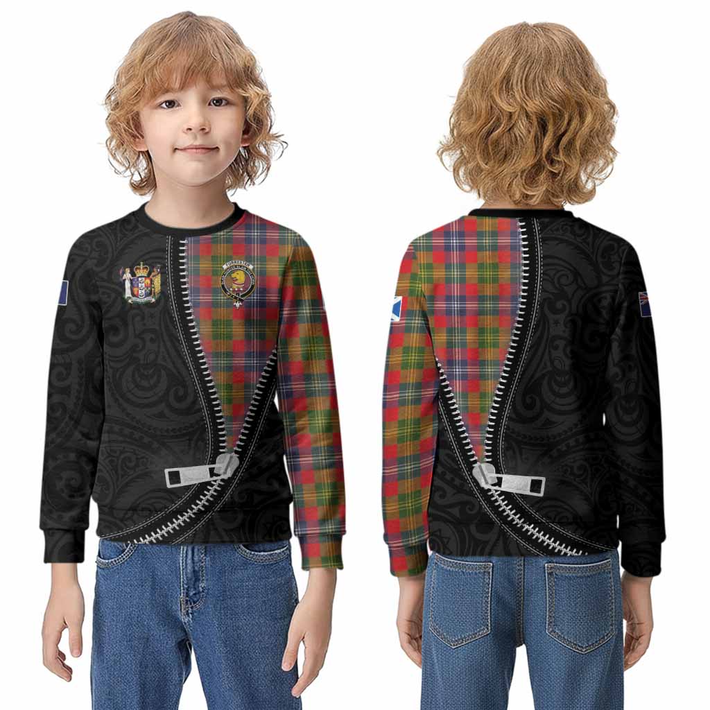 Forrester (Foster) Tartan Kid Knitted Sweatshirt New Zealand Pattern Unique Zipper Stylized