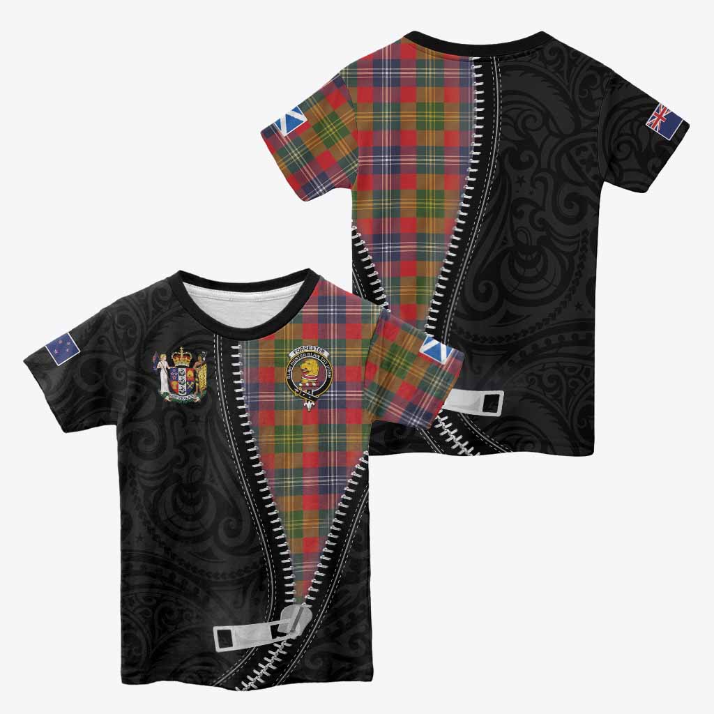Forrester (Foster) Tartan Kid T-shirt New Zealand Pattern Unique Zipper Stylized