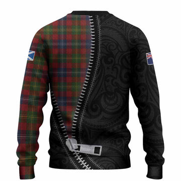 Forrester (Foster) Tartan Knitted Sweater New Zealand Pattern Unique Zipper Stylized