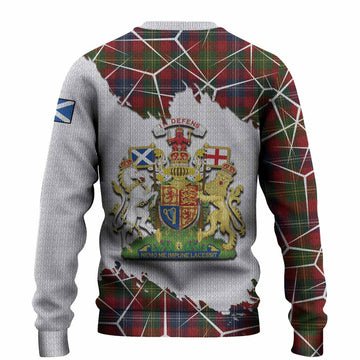 Forrester (Foster) Tartan Knitted Sweater with Family Crest and Lion Rampant Grunge Style
