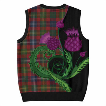 Forrester (Foster) Tartan Knitted V-Neck Vest Traditional Scottish Thistle