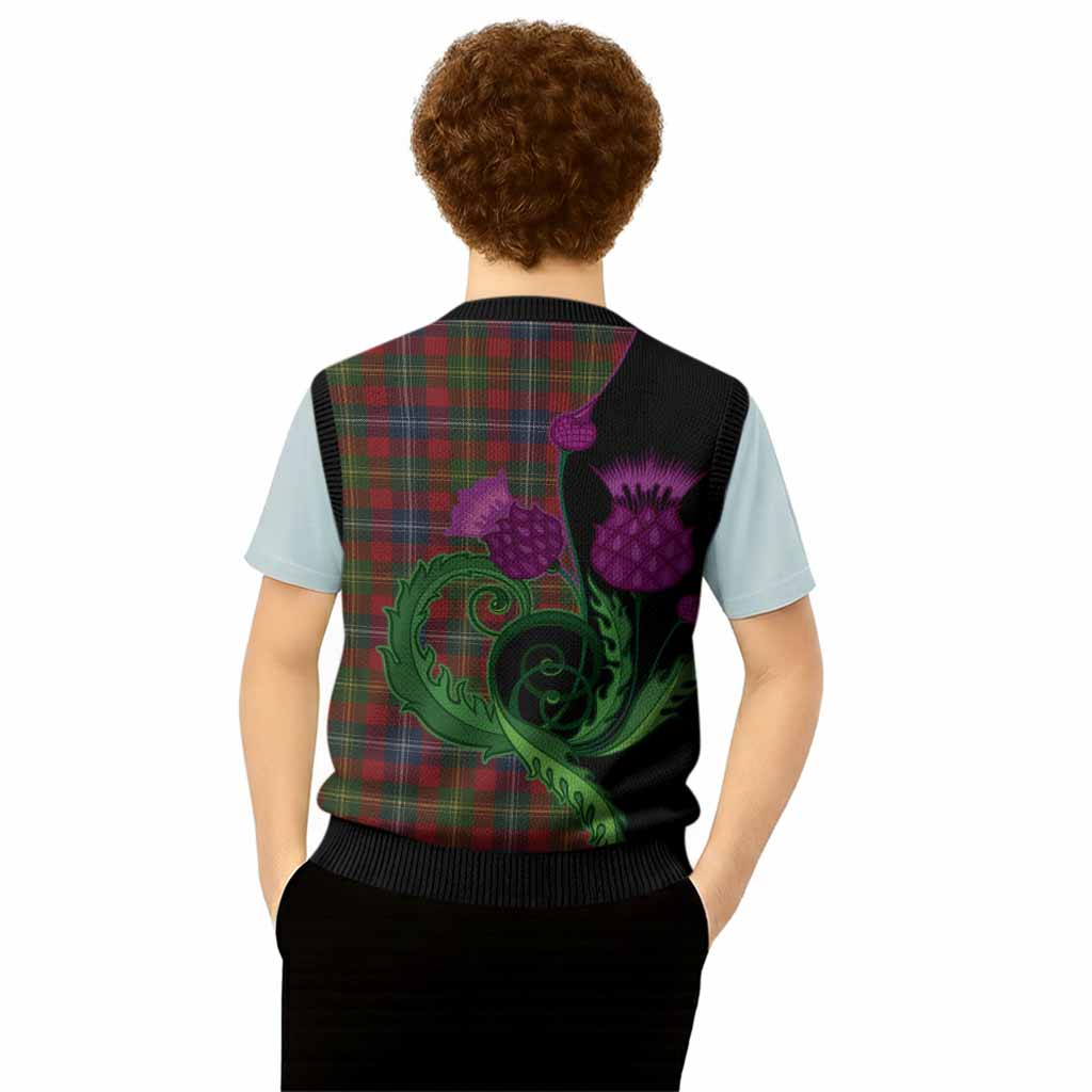 Forrester (Foster) Tartan Knitted V-Neck Vest Traditional Scottish Thistle