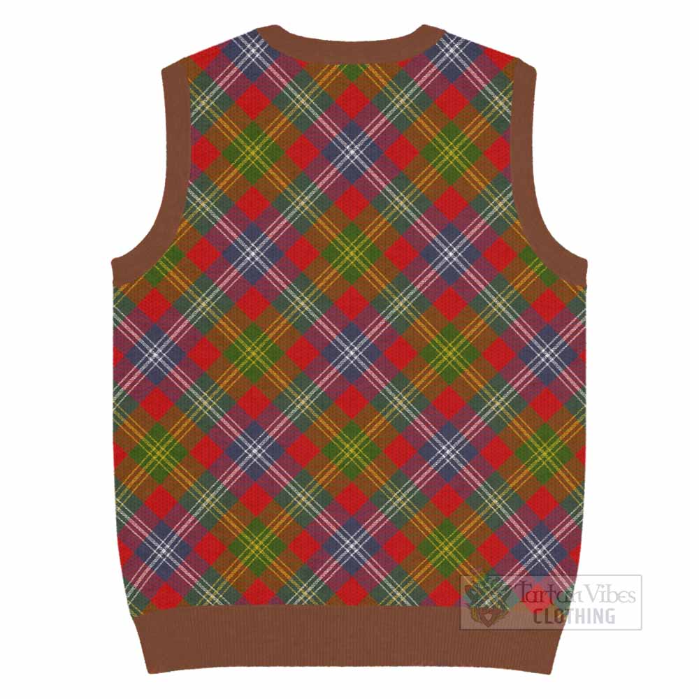 Forrester (Foster) Tartan Knitted V-Neck Vest with Family Crest Cross Style
