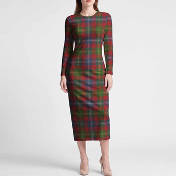 Forrester (Foster) Tartan Long Sleeve Bodycon Midi Dress