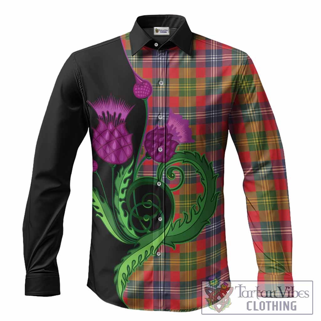 Forrester (Foster) Tartan Long Sleeve Button Shirts Traditional Scottish Thistle