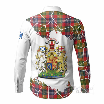 Forrester (Foster) Tartan Long Sleeve Button Shirts with Family Crest and Lion Rampant Grunge Style