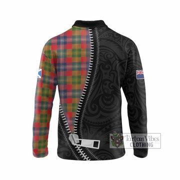 Forrester (Foster) Tartan Long Sleeve Polo Shirt New Zealand Pattern Unique Zipper Stylized