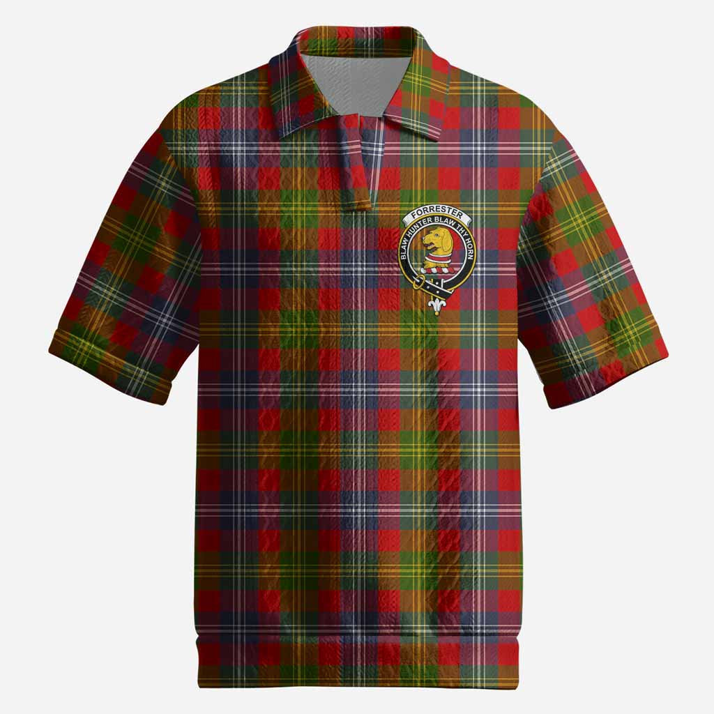 Forrester (Foster) Tartan Men’s Polo Sweater Top with Family Crest