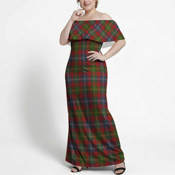 Forrester (Foster) Tartan Off Shoulder Ruffle Maxi Dress