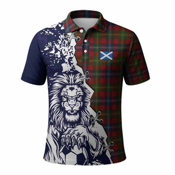 Forrester (Foster) Tartan Scottish Polo Shirt Angry Lion With Soccer Ball Style