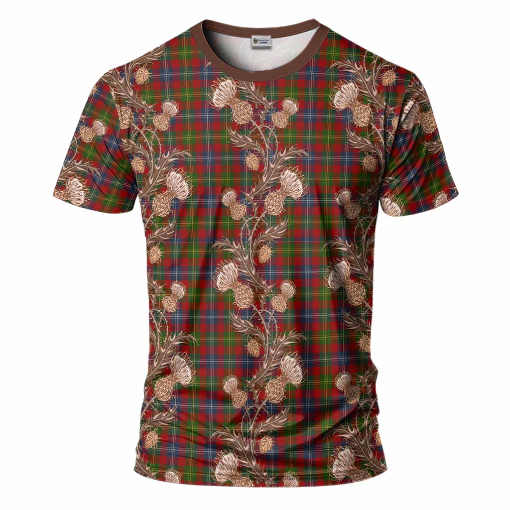 Forrester (Foster) Tartan T-Shirt Seamless Scottish Thistle Flowers