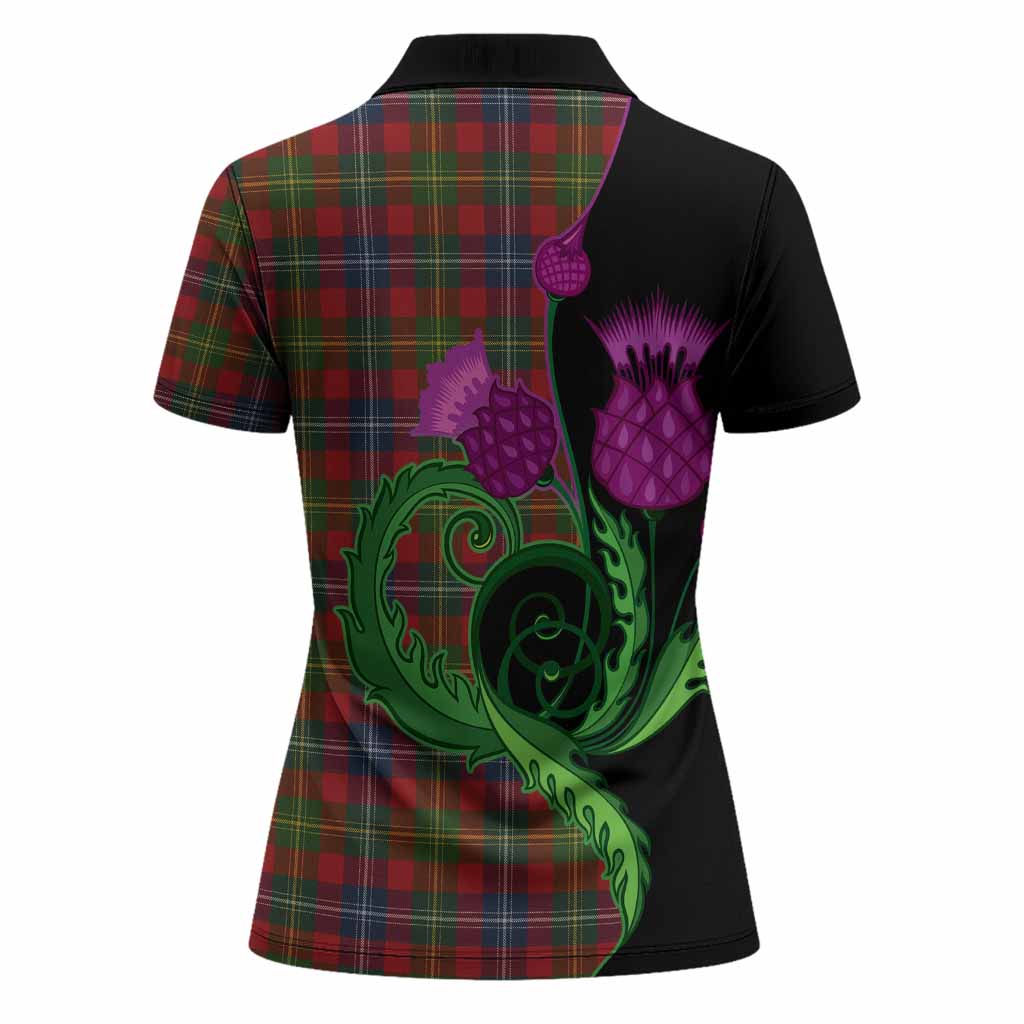 Forrester (Foster) Tartan Women Polo Shirt Traditional Scottish Thistle
