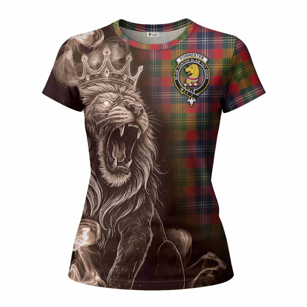 Forrester (Foster) Tartan Women T shirt Roaring Lion Heritage