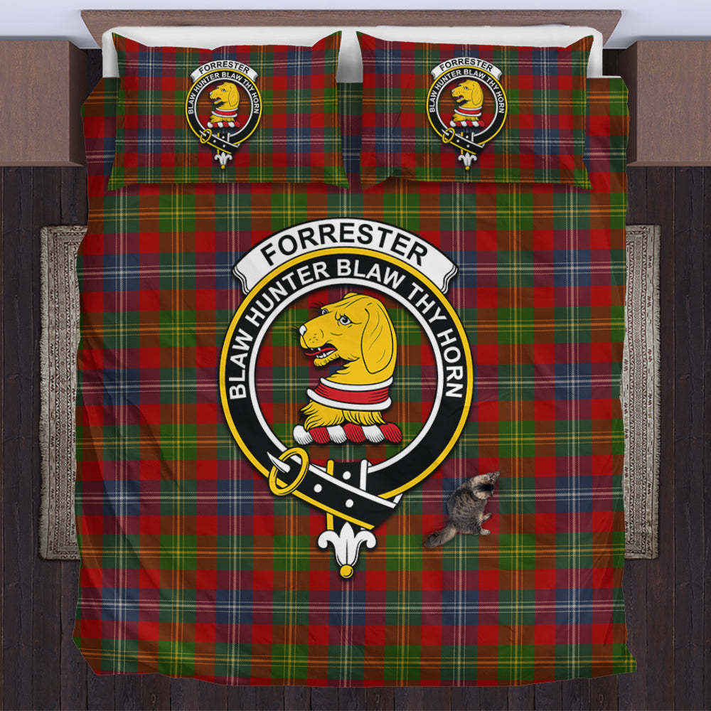 Forrester (Foster) Tartan Bedding Set with Family Crest US Bedding Set - Tartan Vibes Clothing