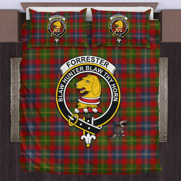 Forrester Tartan Bedding Set with Family Crest