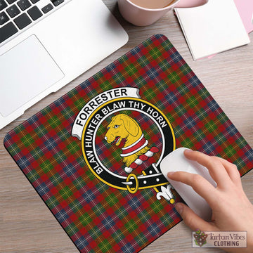 Tartan Vibes Clothing Forrester or Foster Tartan Mouse Pad with Family Crest