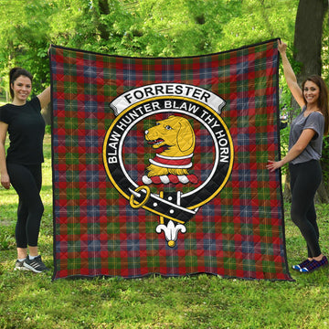Forrester Tartan Quilt with Family Crest