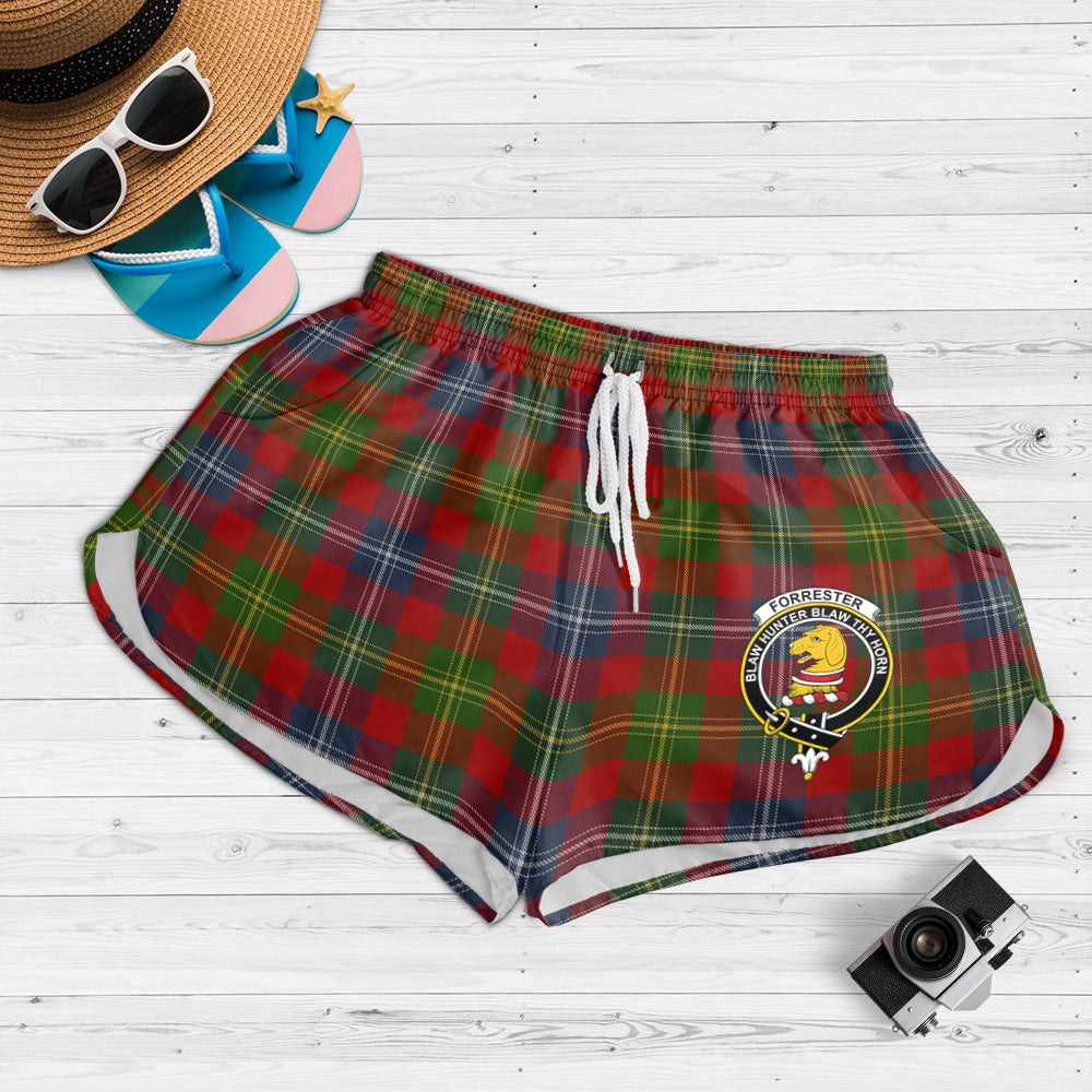 forrester-or-foster-tartan-womens-shorts-with-family-crest