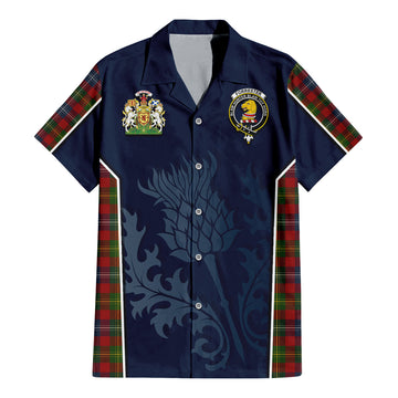 Forrester (Foster) Tartan Hawaiian Shirt with Family Crest and Scottish Thistle Vibes Sport Style