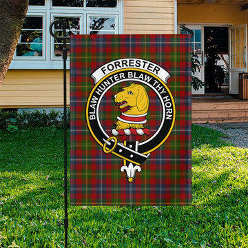 Forrester Tartan Flag with Family Crest
