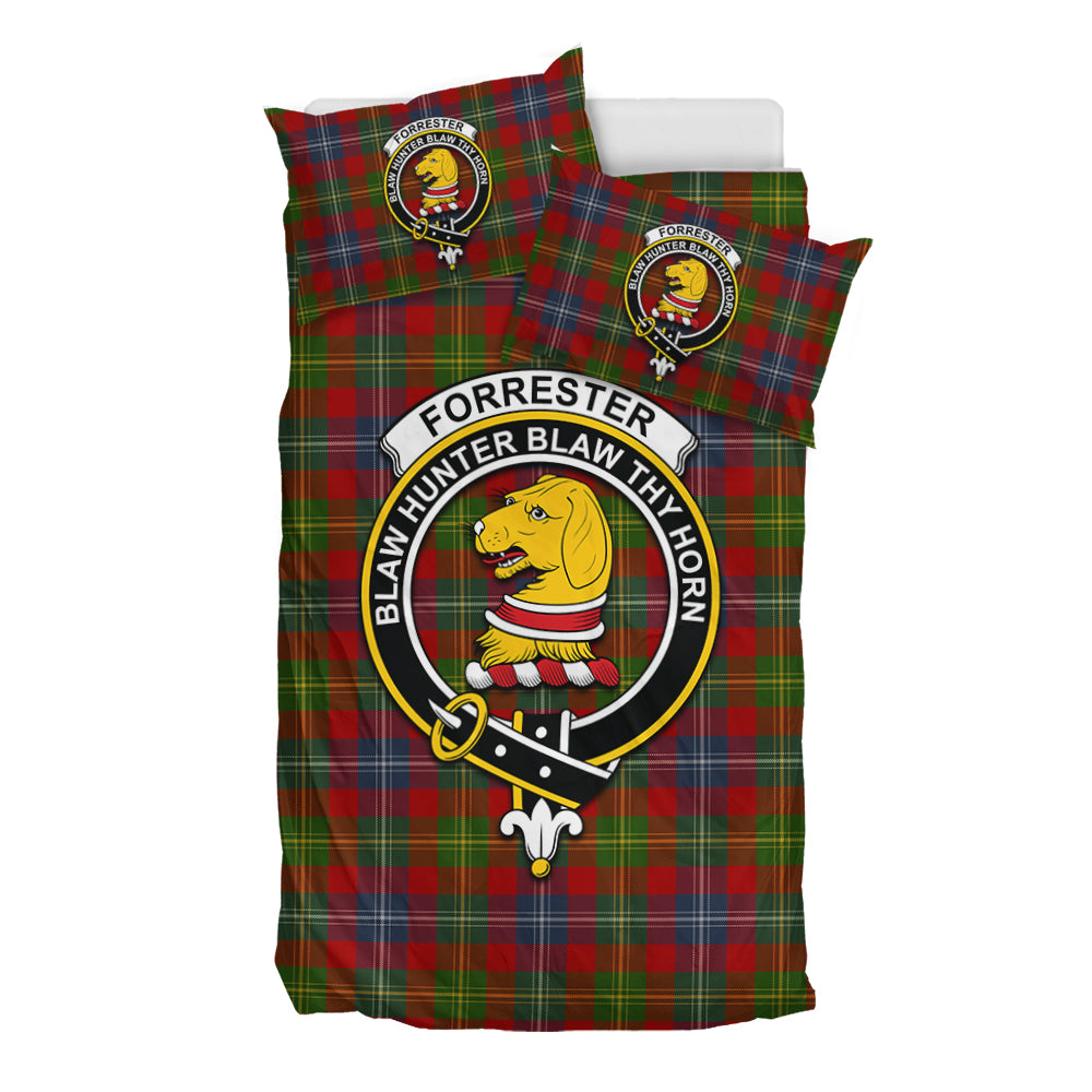 Forrester (Foster) Tartan Bedding Set with Family Crest - Tartan Vibes Clothing