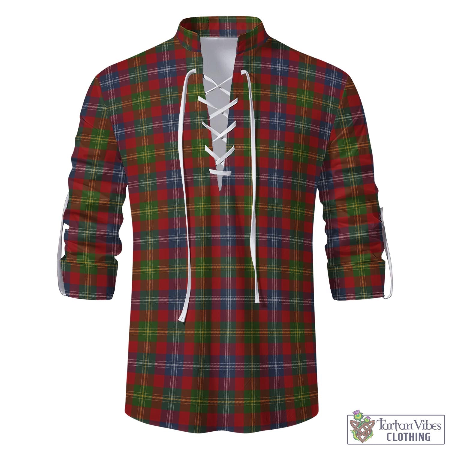 Tartan Vibes Clothing Forrester or Foster Tartan Men's Scottish Traditional Jacobite Ghillie Kilt Shirt