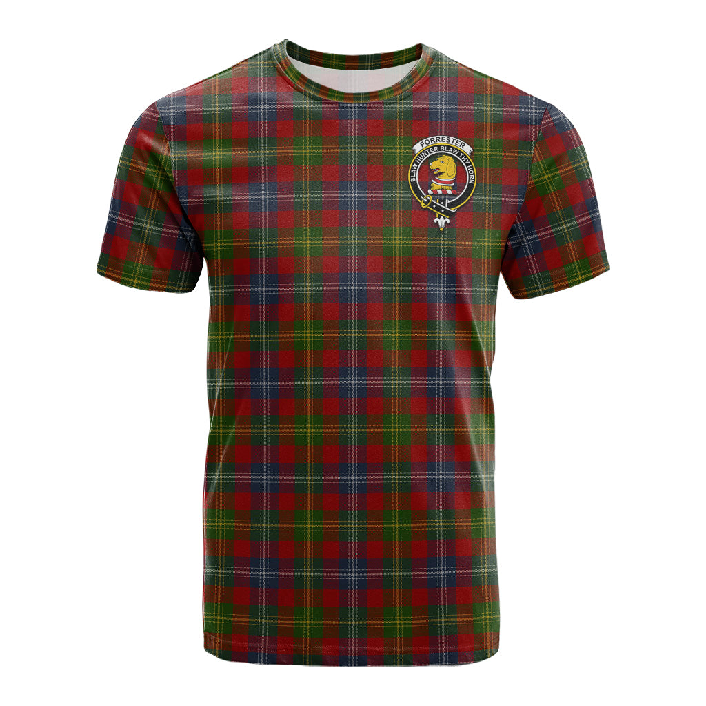 Forrester (Foster) Tartan T-Shirt with Family Crest - Tartan Vibes Clothing