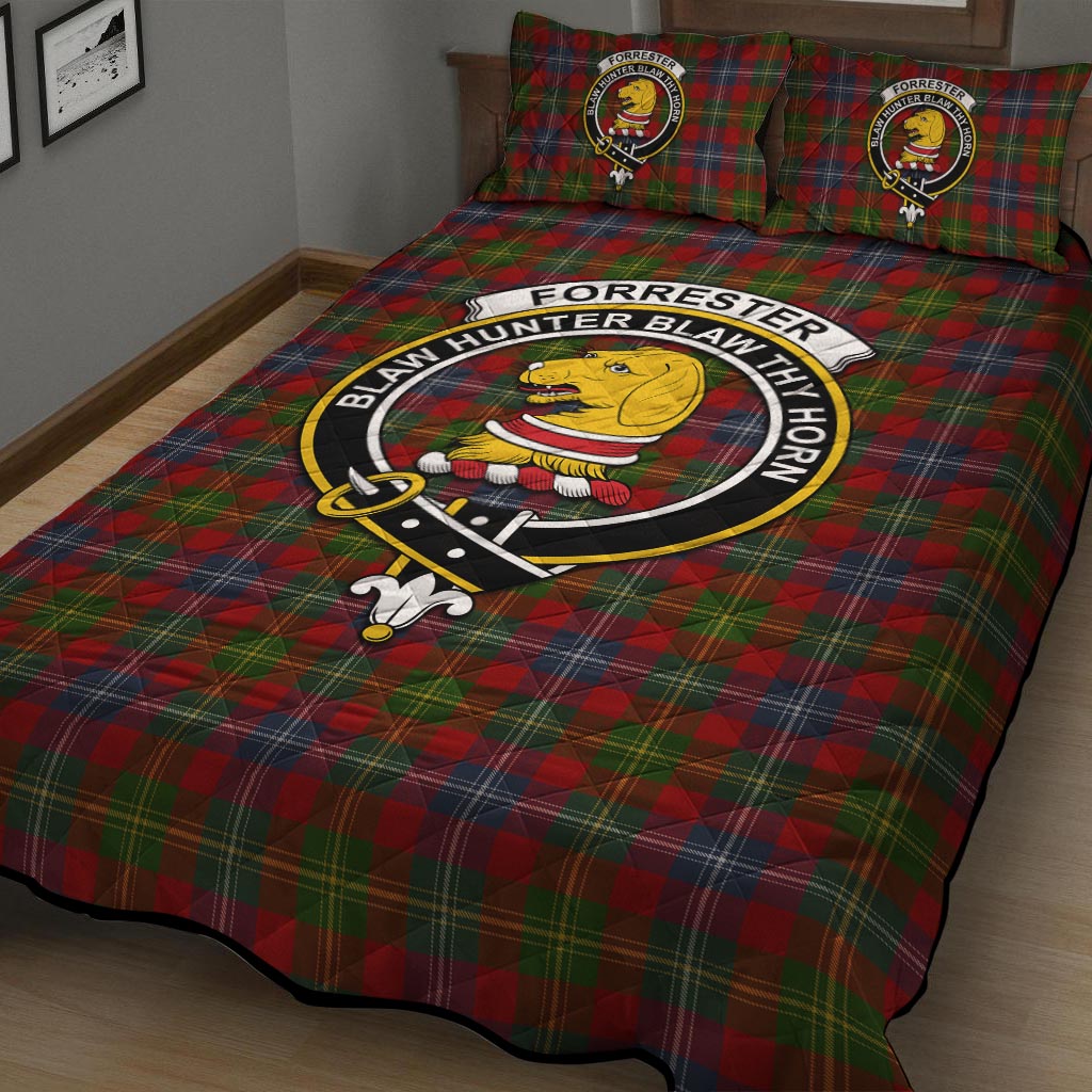 Forrester (Foster) Tartan Quilt Bed Set with Family Crest - Tartan Vibes Clothing