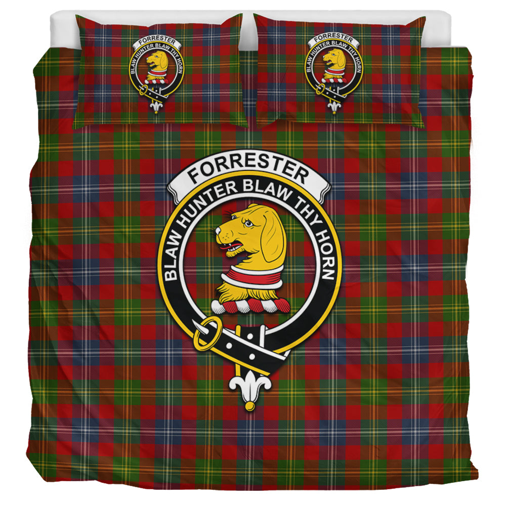 Forrester (Foster) Tartan Bedding Set with Family Crest UK Bedding Set UK Super King 104*94 inch - Tartan Vibes Clothing