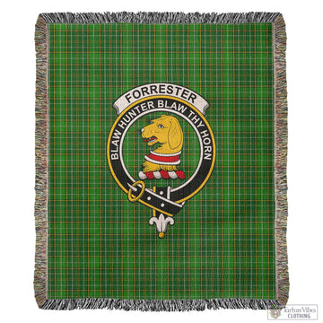 Forrester Hunting Tartan Woven Blanket with Family Crest