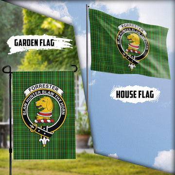 Forrester Hunting Tartan Flag with Family Crest