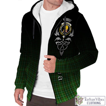 Forrester Hunting Tartan Sherpa Hoodie Featuring Alba Gu Brath Family Crest Celtic Inspired