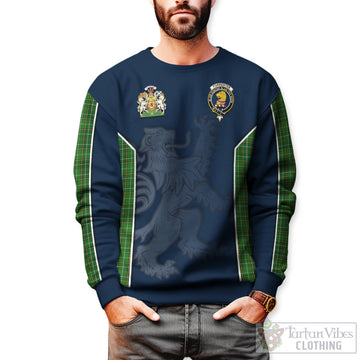 Forrester Hunting Tartan Sweater with Family Crest and Lion Rampant Vibes Sport Style