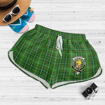 Forrester Hunting Tartan Womens Shorts with Family Crest
