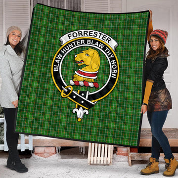 Forrester Hunting Tartan Quilt with Family Crest