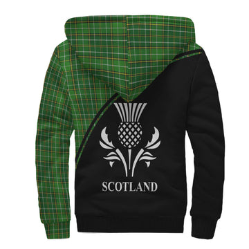 Forrester Hunting Tartan Sherpa Hoodie with Family Crest Curve Style