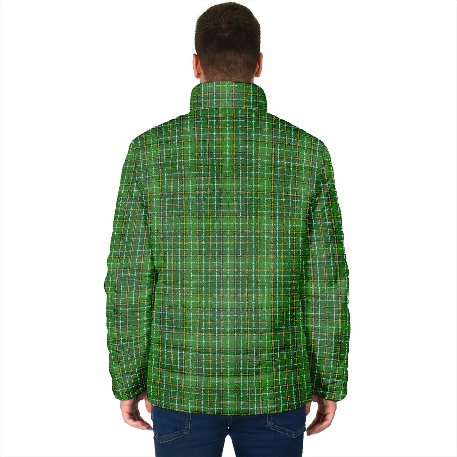 Forrester or Foster Hunting Tartan Padded Jacket with Family Crest - Tartanvibesclothing