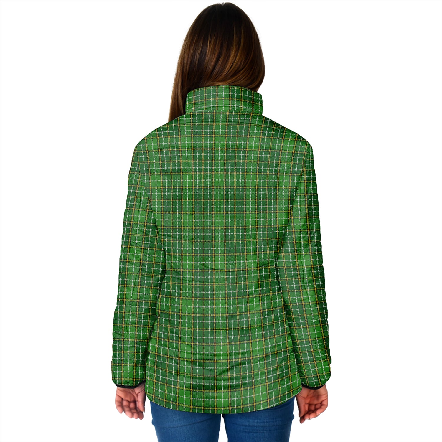 Forrester or Foster Hunting Tartan Padded Jacket with Family Crest - Tartanvibesclothing