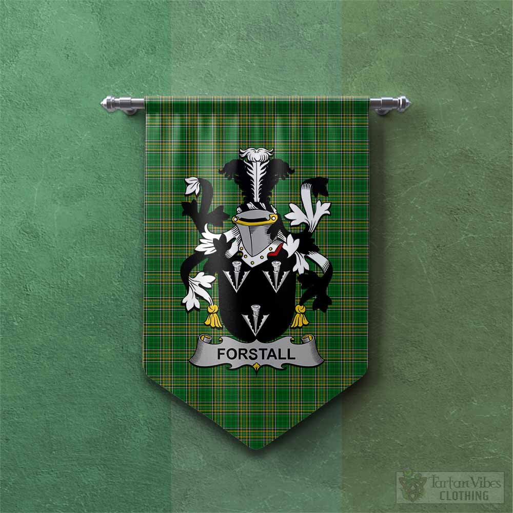 Forstall Irish Clan Tartan Gonfalon, Tartan Banner with Coat of Arms Chevron - Tartan Vibes Clothing