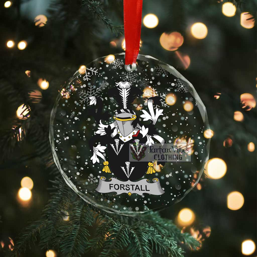 Forstall Irish Clan Christmas Glass Ornament with Coat of Arms - 2D-tartanvibesclothing